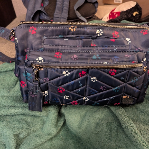 Handbags - Stylish Navy Paw Print Women's Bag